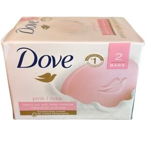 Dove | Pink Rosa Beauty Bar | Deep Moisture | 4 oz | 2 Bars | Sealed Pack